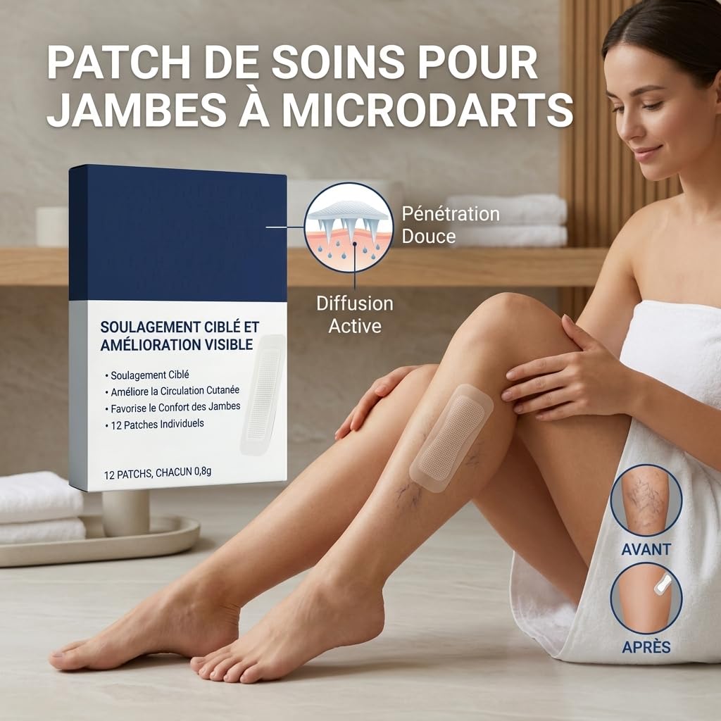 Vaduma Patch de soin des jambes – Doux pour la peau, léger et respirant, soin topique naturellement adhésif pour une peau confortable et lisse des jambes