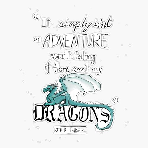 Miniatura 1 de J.R.R. Tolkien Dragon - Calcomanía de vinilo para parachoques (5 pulgadas)