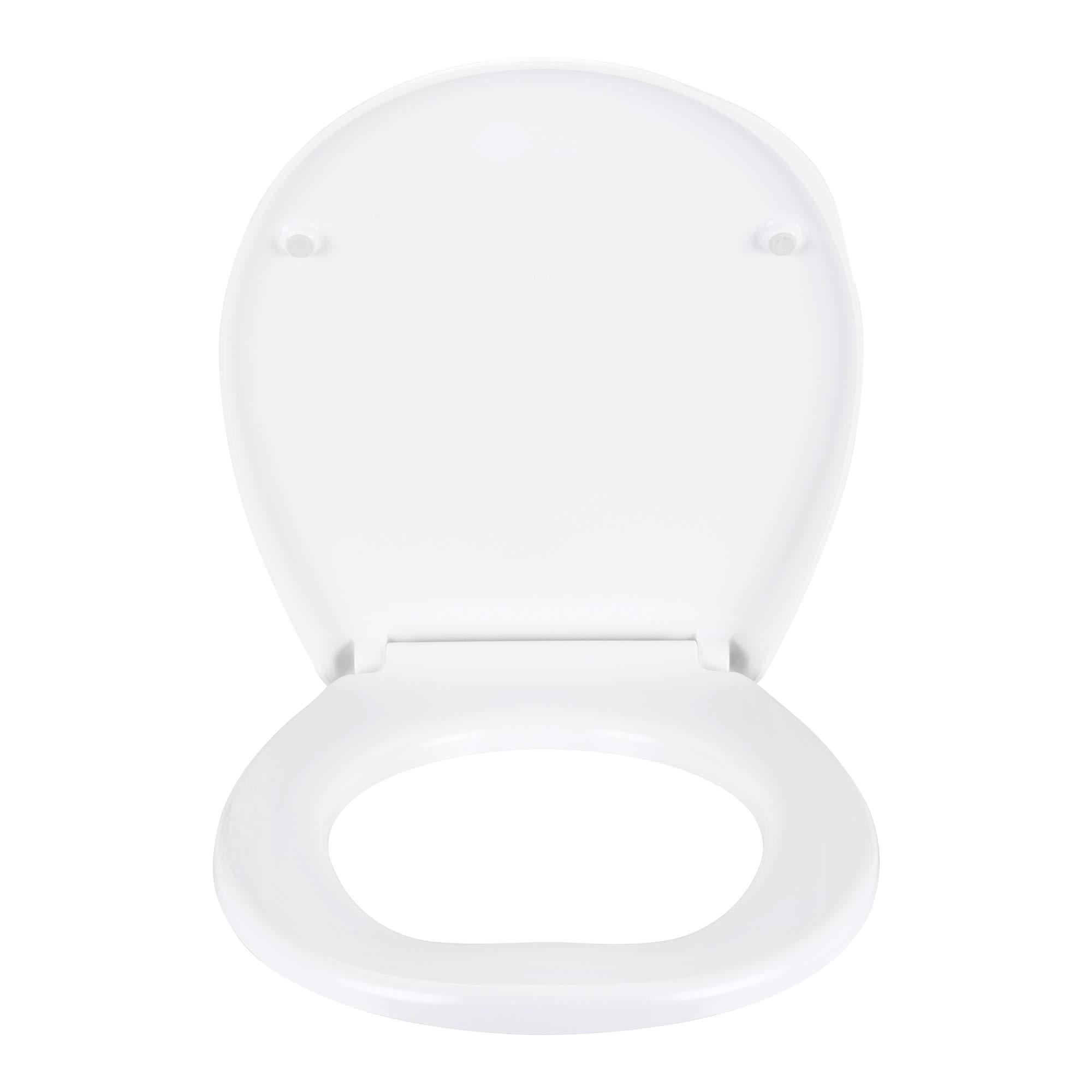 VitrA Milton - Sedile WC con coperchio, colore: bianco, completo di cerniere in metallo di fissaggio inferiore, dimensioni: 366 x 459 mm