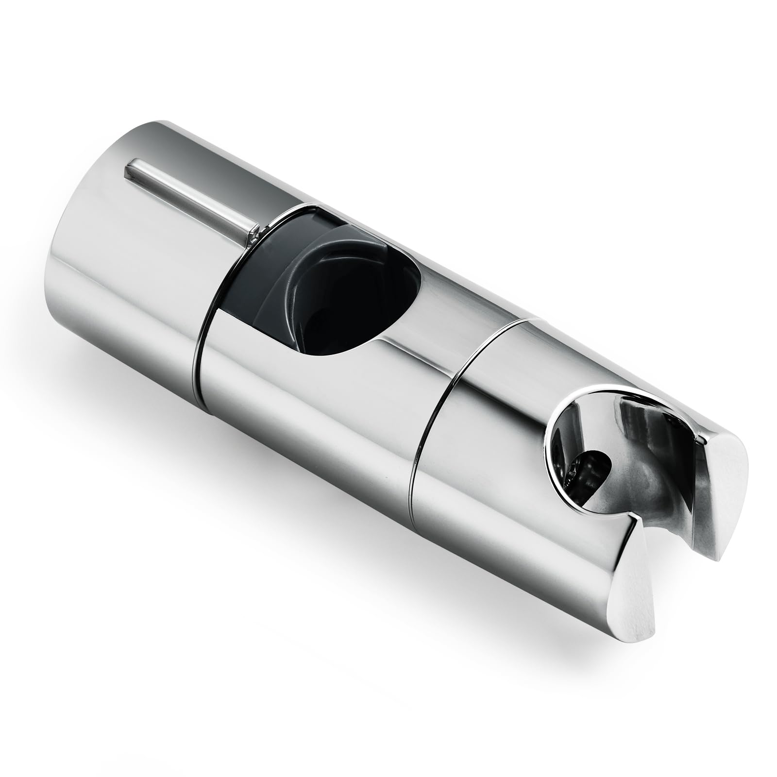 OFFO Shower Head Holder, Adjustable 18-25mm Diameter Hand Shower Holder Bracket for Slide Bar, Detachable Slider Clamp Bathroom Replacement, 45 Degree Rotation Sprayer Holder, Chrome