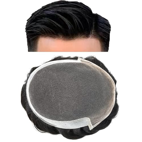 Pieza de pelo para hombres Toupee sistema de cabello humano para hombres, postizos suizos de encaje para hombres, sistema de reemplazo de cabello