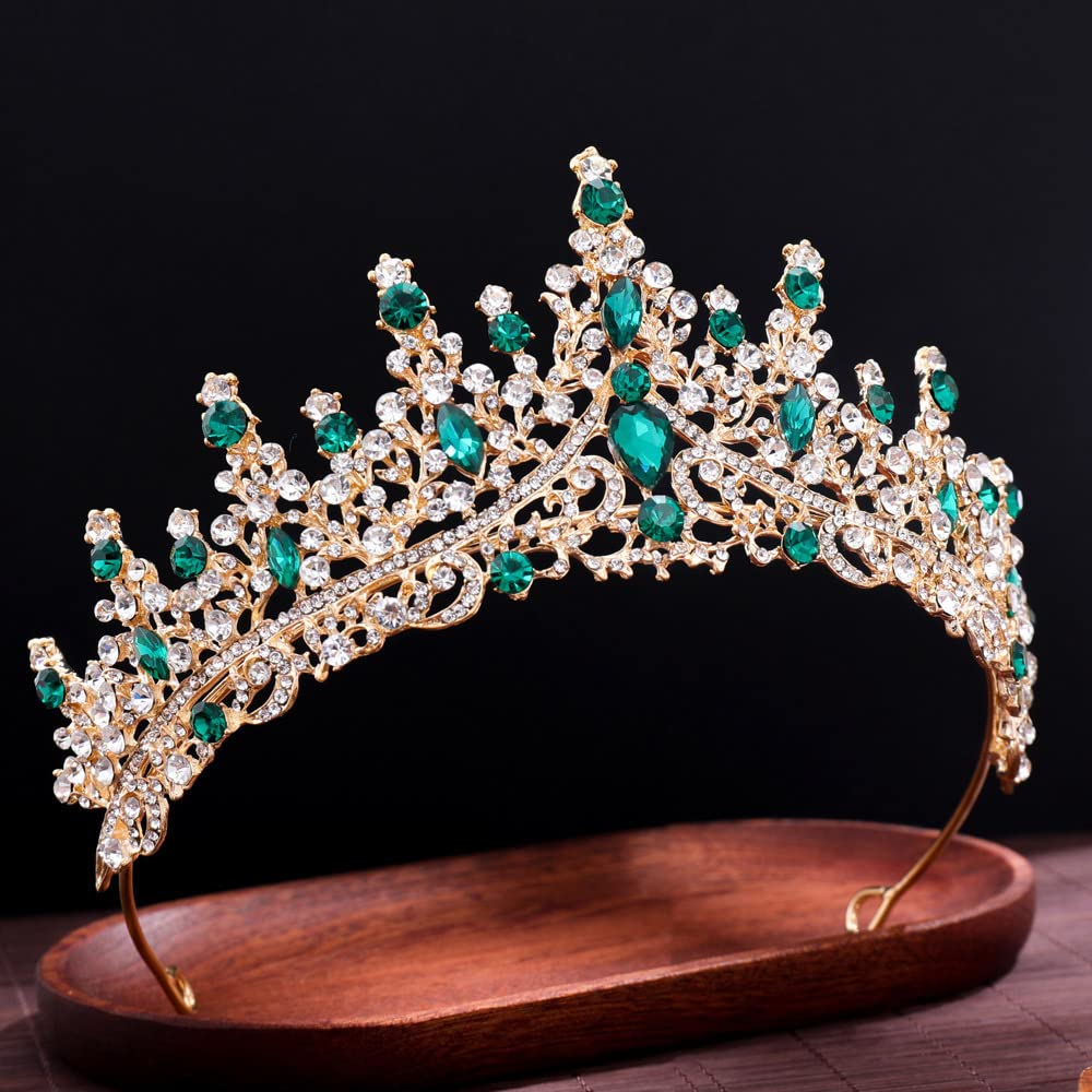 Kisshine Braut-Diadem Aus Kristall & Strass – Goldene Hochzeitskrone Für Bräute & Besondere Anlässe