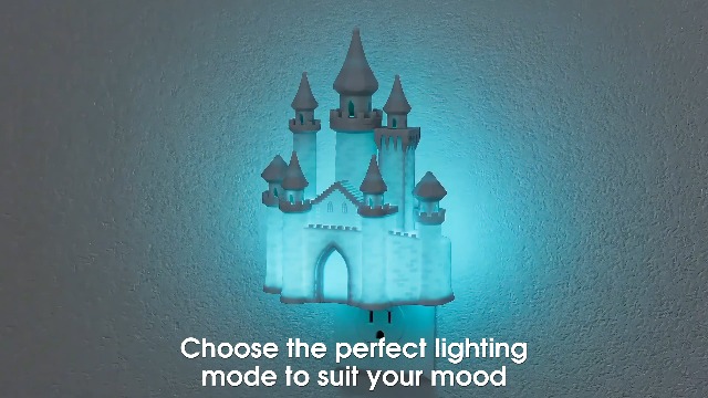 Image of JandCase Night Lights Plug into Wall, 3D Printed Castle RGB Night Light | 2 Pack 10-Color Change Night Light, Dimmable Nightlights with Dusk to Dawn Sensor for Rooms Bathroom Hallway