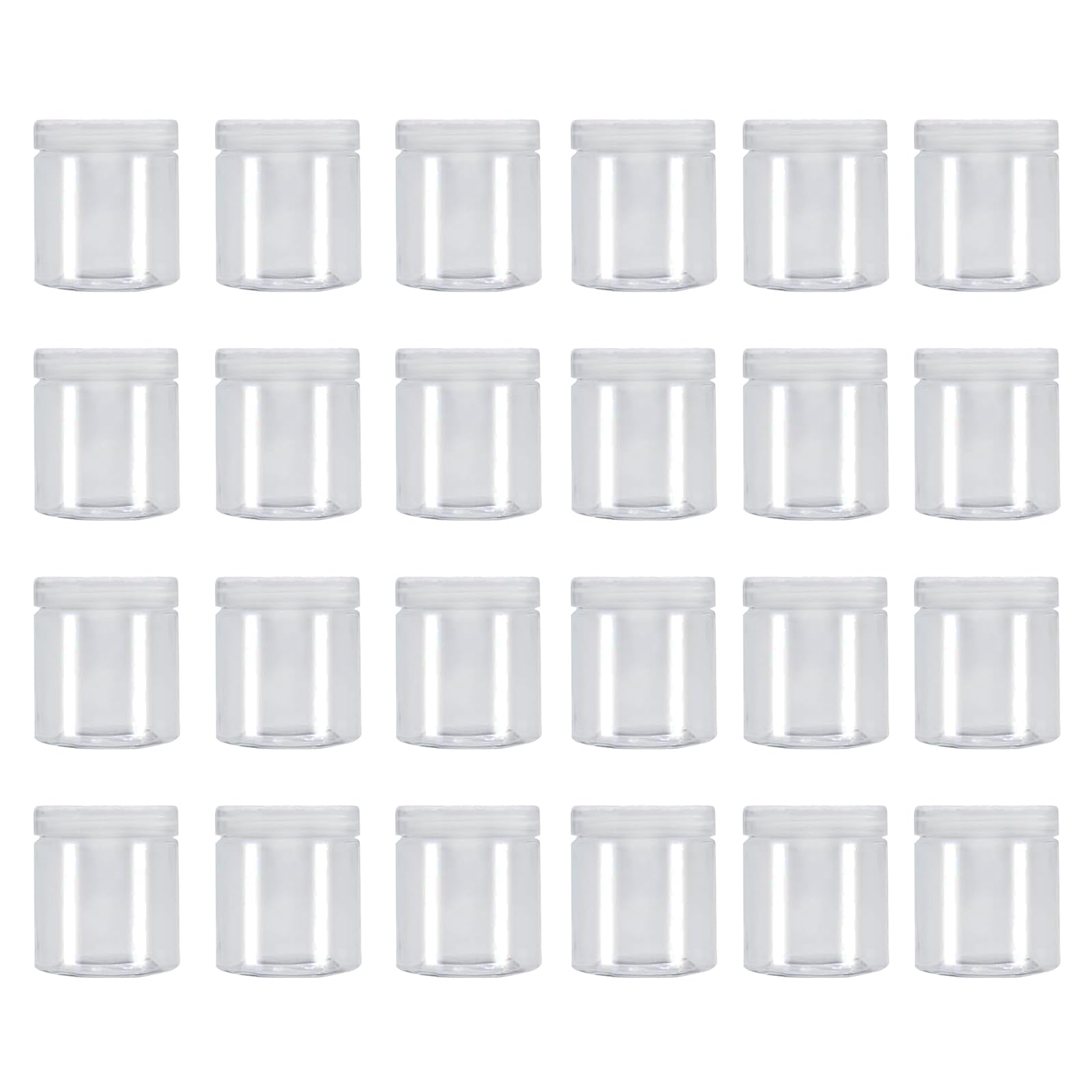 4oz Clear Slime Containers with Lids,Plastic Containers for Slime,Cosmetic Containers,Refillable Slime Jars,Storage Containers with Lids for Candy,Makeup,Cosmetics,Lotions,Eye Shadow,Cream,Butters