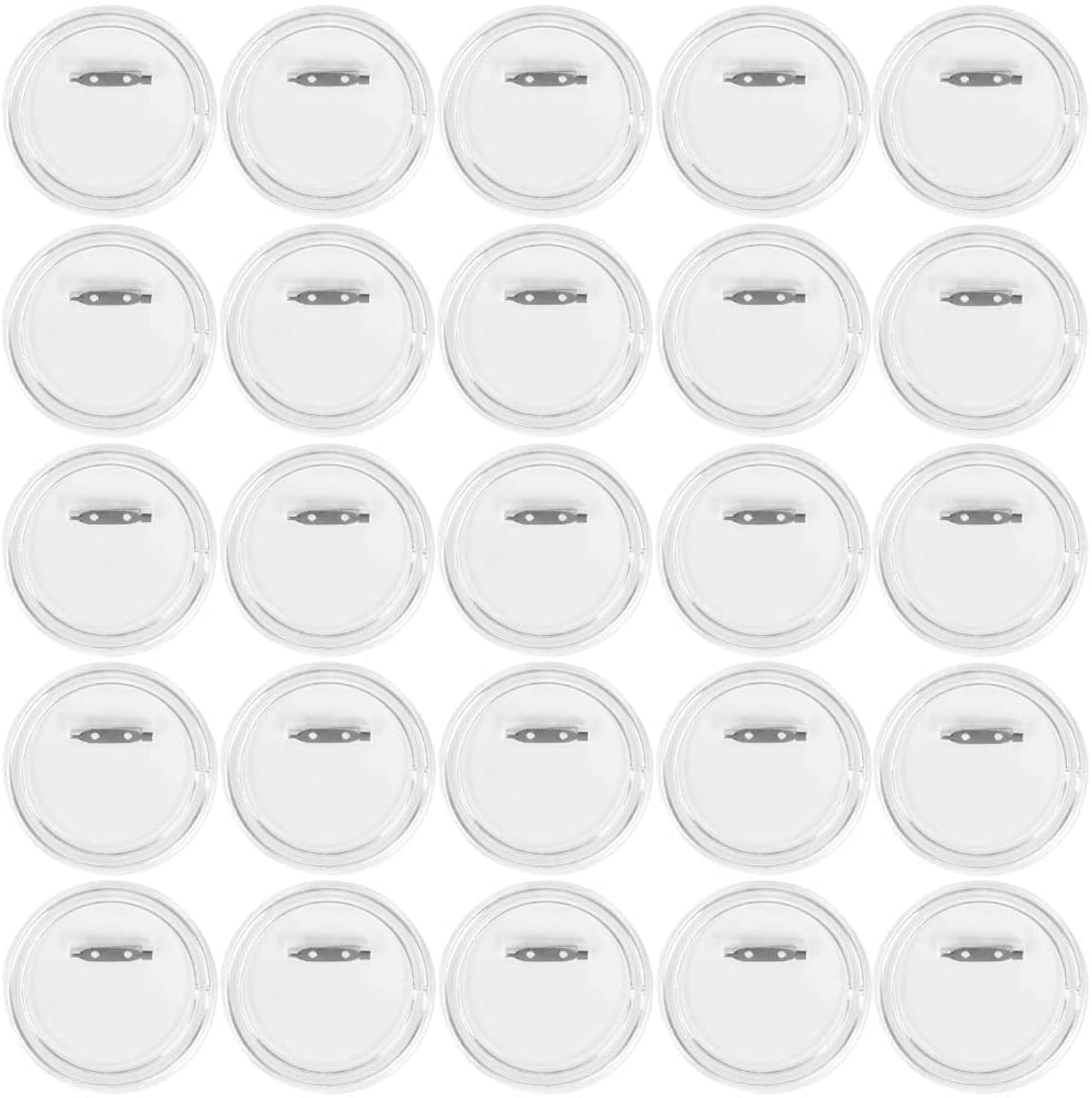 BUYGOO 25pcs 3 Inch Clear Acrylic Button Badges with Pin, Modern Clear Acrylic Craft Buttons, DIY Badges Pins, School Projects