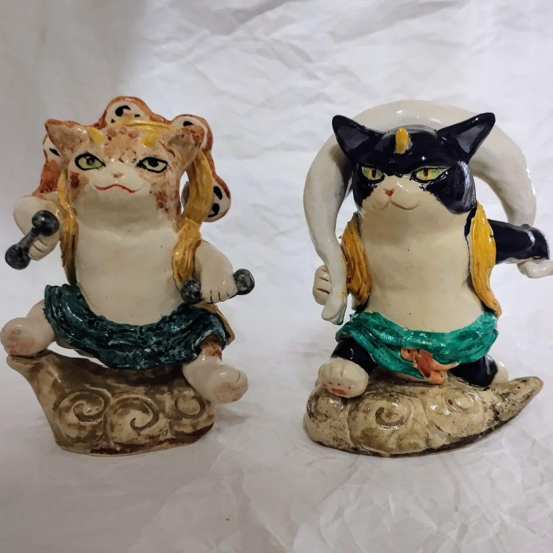 猫の置物　不動明王　ハチワレ　陶器　仏像 猫仏像 陶器 不動明王 猫の置物 - メルカリ