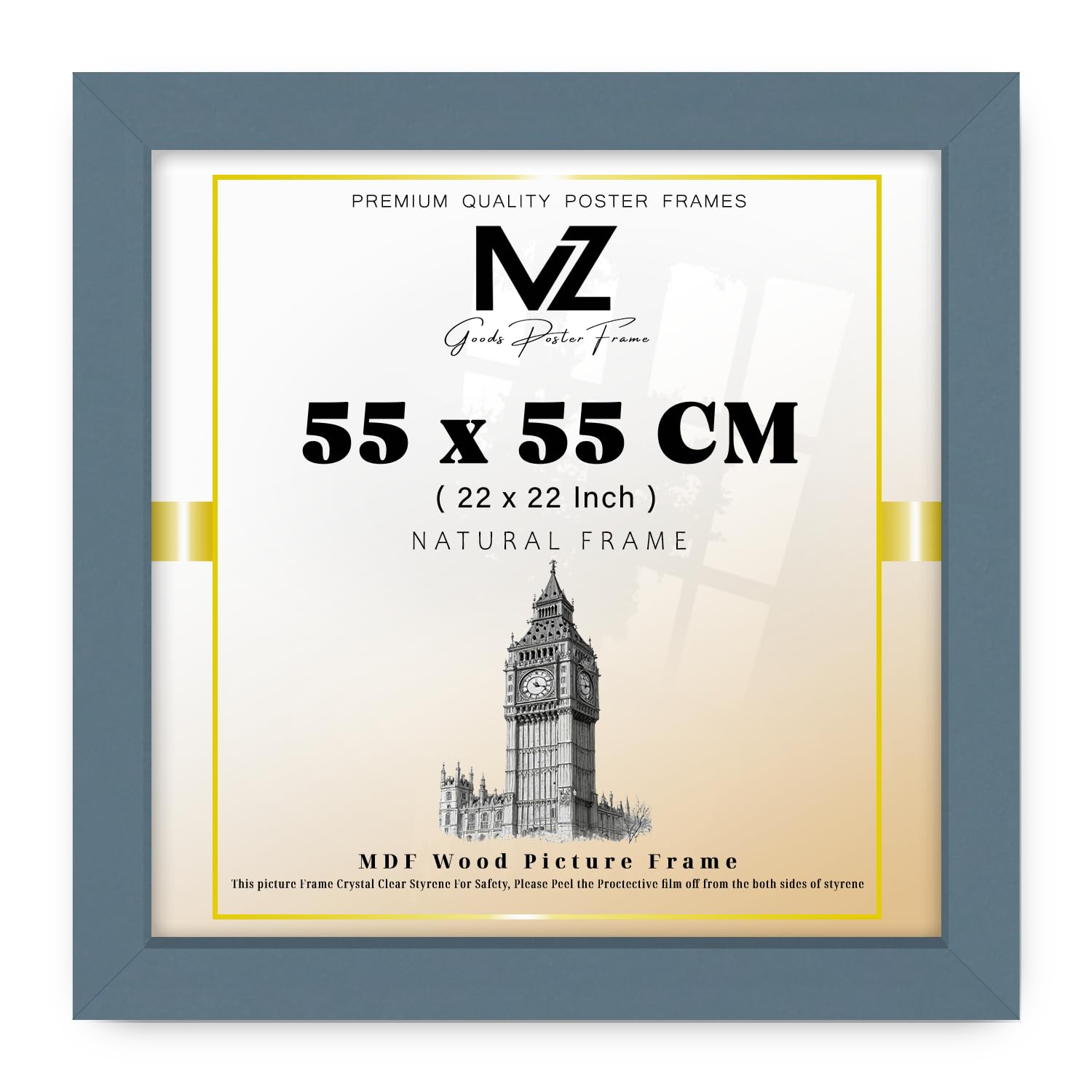 MZ GOODS | Dark Grey (55 x 55 CM) Wall Art,Print, Retro 550 x 550 mm Decor for Home & Office, Perfect for Bedroom & Living Room Décor 22X22 Inch [ Dark Grey ]