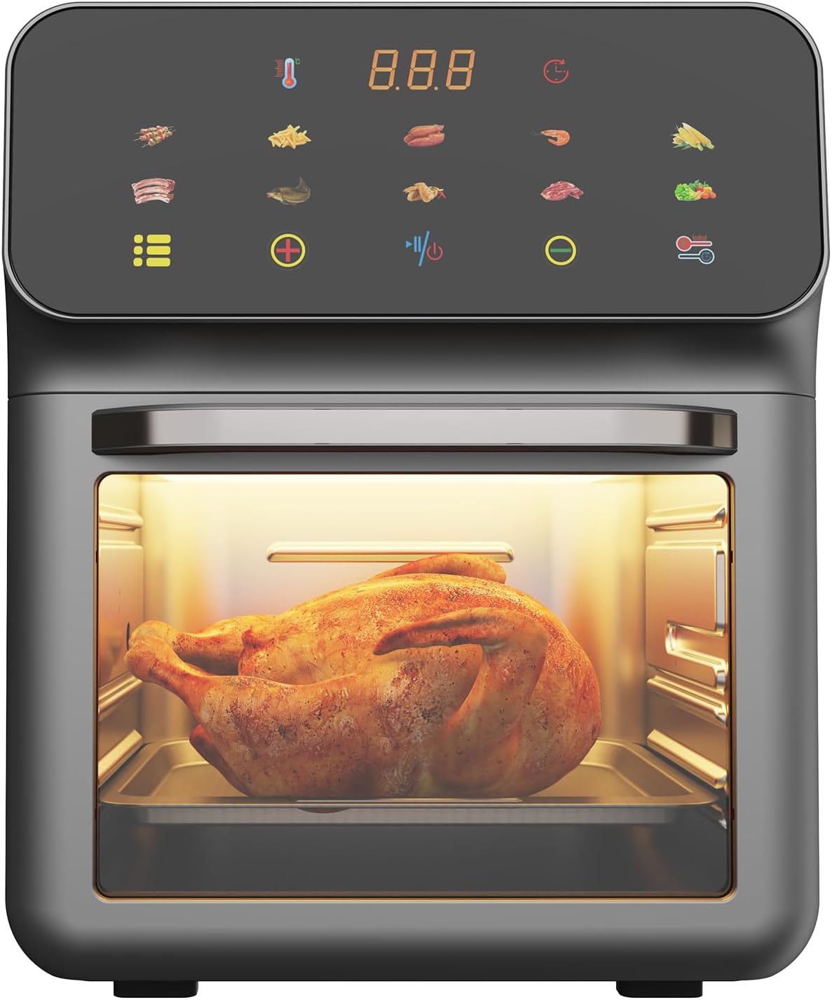 Home Use 10L Air Fryer Oven Multi-Functional Electric Fryer & Air Oven, 10-in-1 Smart Convection Cooking, Removable Glass Door, Non-Stick Basket