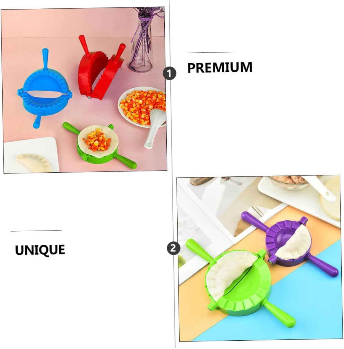 Assorted Dumpling Molding Molds Pp Press Maker for Wrappers Seal Cutters