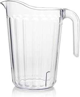 Arrow Home Products Clear Plastic Pitcher, 60 Ounce - Space-Saving Stackable Design - Fill with Ice Water, Beer or Juice - Ideal for Bars and Restaurants - Made in the USA, BPA Free, Dishwasher Safe