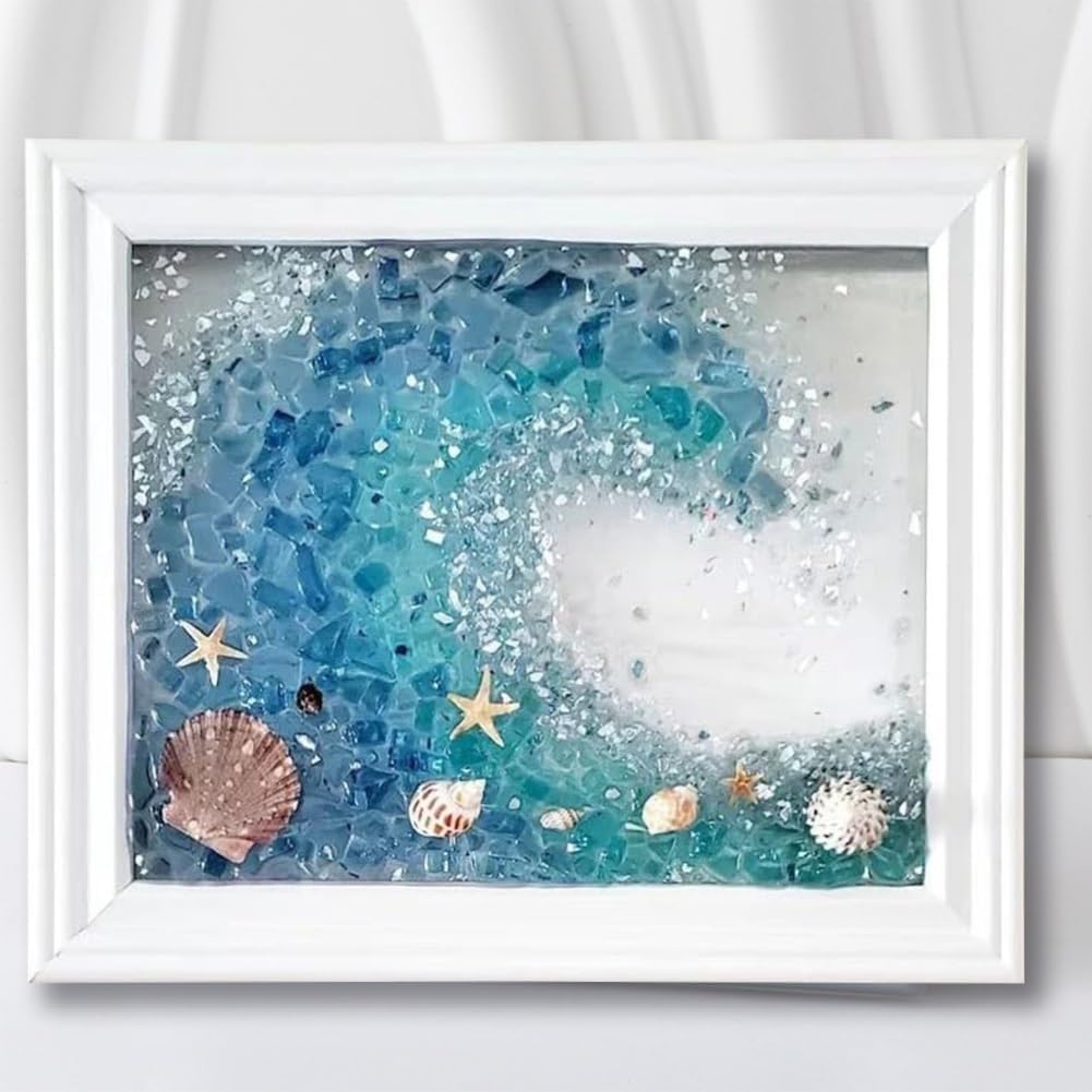 BimhayuuDIY Resin Art Kit - Sea Glass Art, Sea Turtle Wall Art, Gift (C)