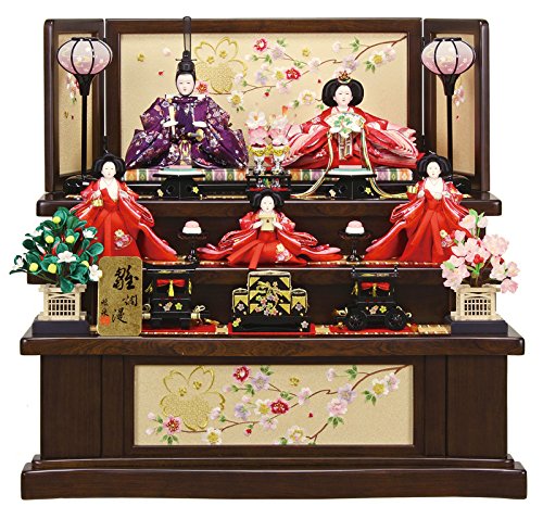 Amazon | 雛人形 ひな人形 雛 三段飾り 五人飾り 雅泉作 雛爛漫 金襴
