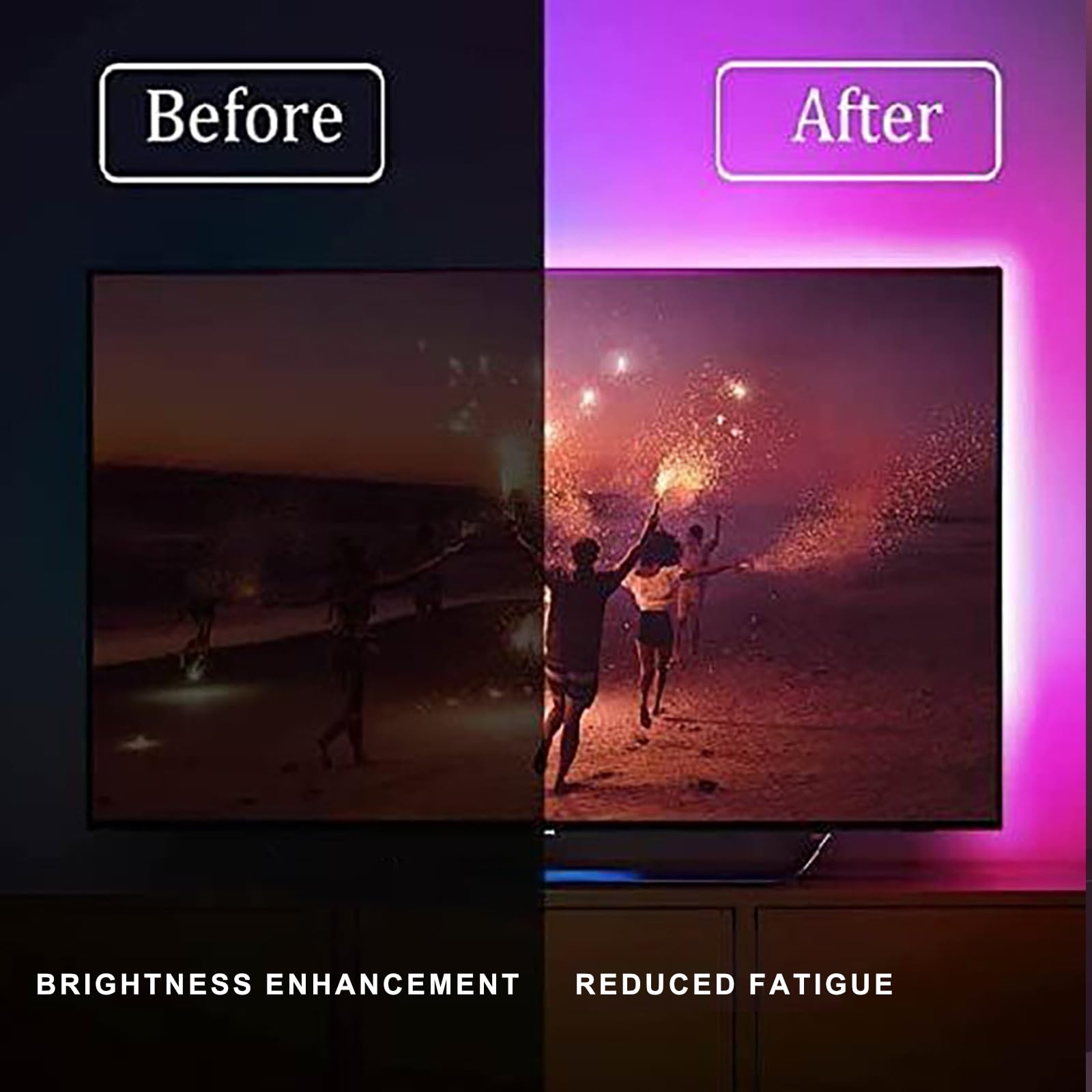 Luci A Led Selezionabili A Colori Per TV, Retroilluminazione TV Sincronizzata Con Lo Schermo 3,8 M Adatto Per TV Da 55-75 Pollici Riduce L'affaticamento Camera Da Letto, Illuminazione D'atmosfera