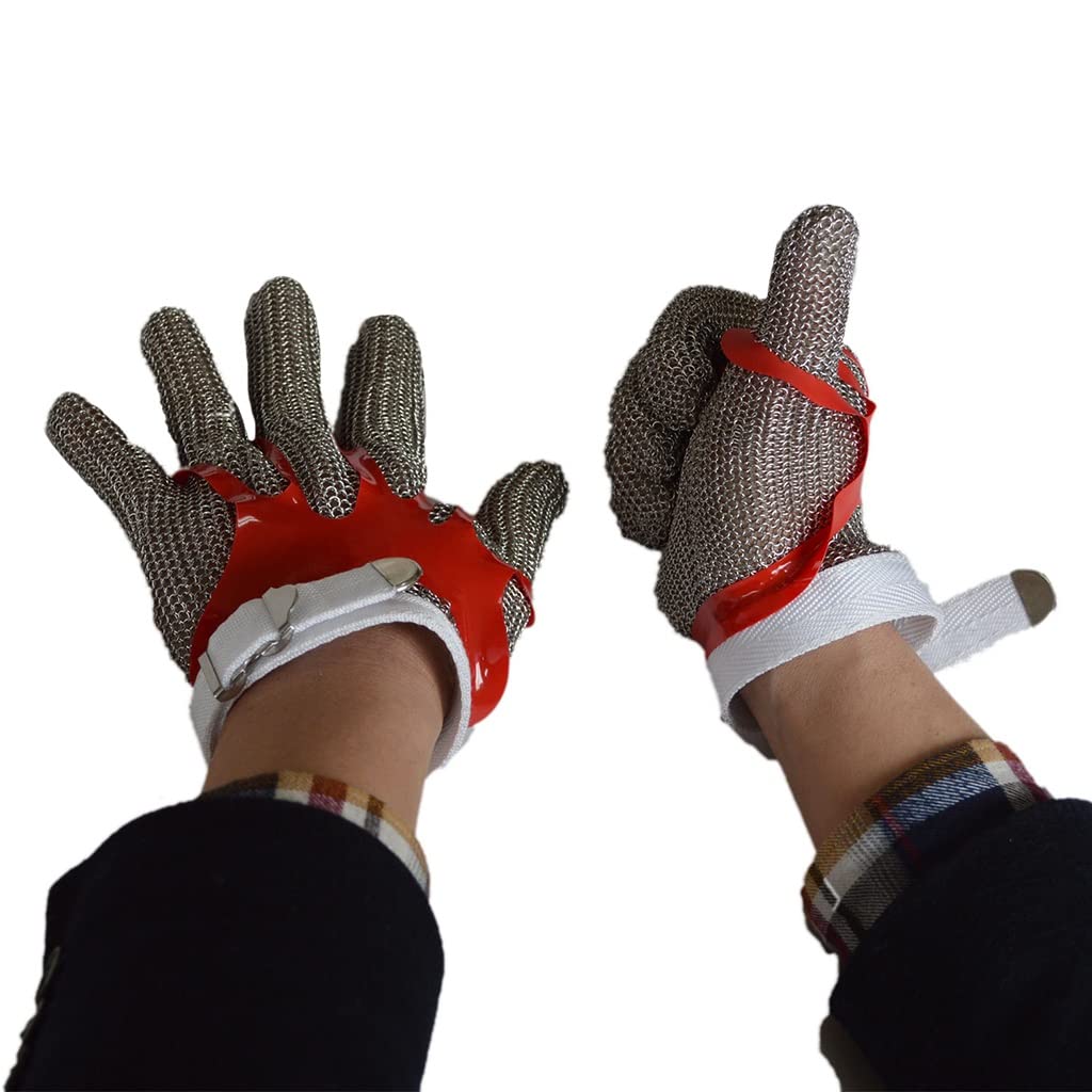 Guantes Resistentes al Corte de Metales Pesados, Guantes de Trabajo de Seguridad de protección de Clase 9, 2 Piezas (Size : 2pcs/M)