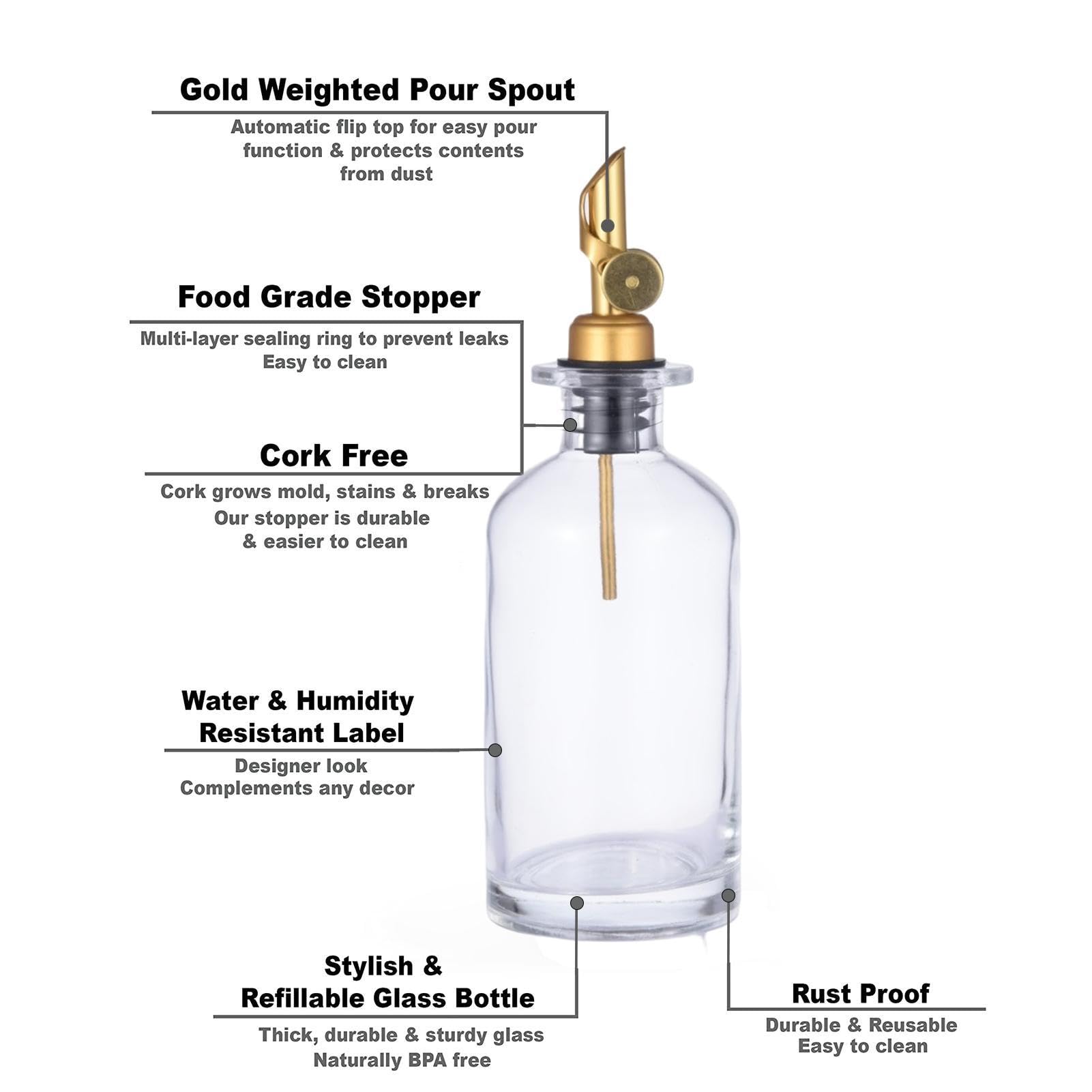 Mundspülspender aus Glas – 350 ml Mundspül-Spender-Flaschen-Set, Aufsatz-Badezimmer-Mundspülspender-Set, nachfüllbarer Glas-Mundspülbehälter für Zuhause