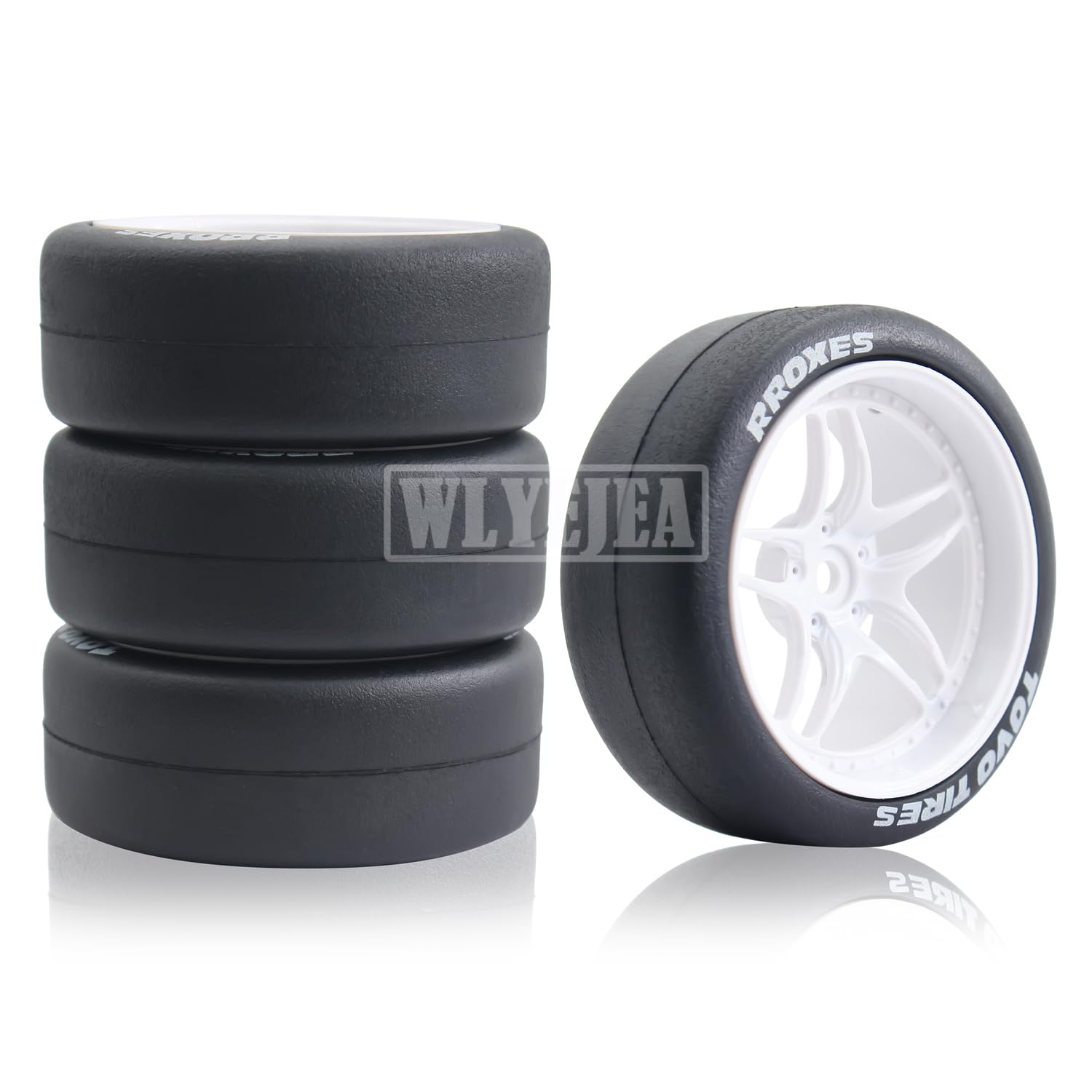 ドリフトバギー　塩ビタイヤ Amazon | WLYEJEA 65mm 4個 1:10 RC ドリフトタイヤと花びら型ホイール