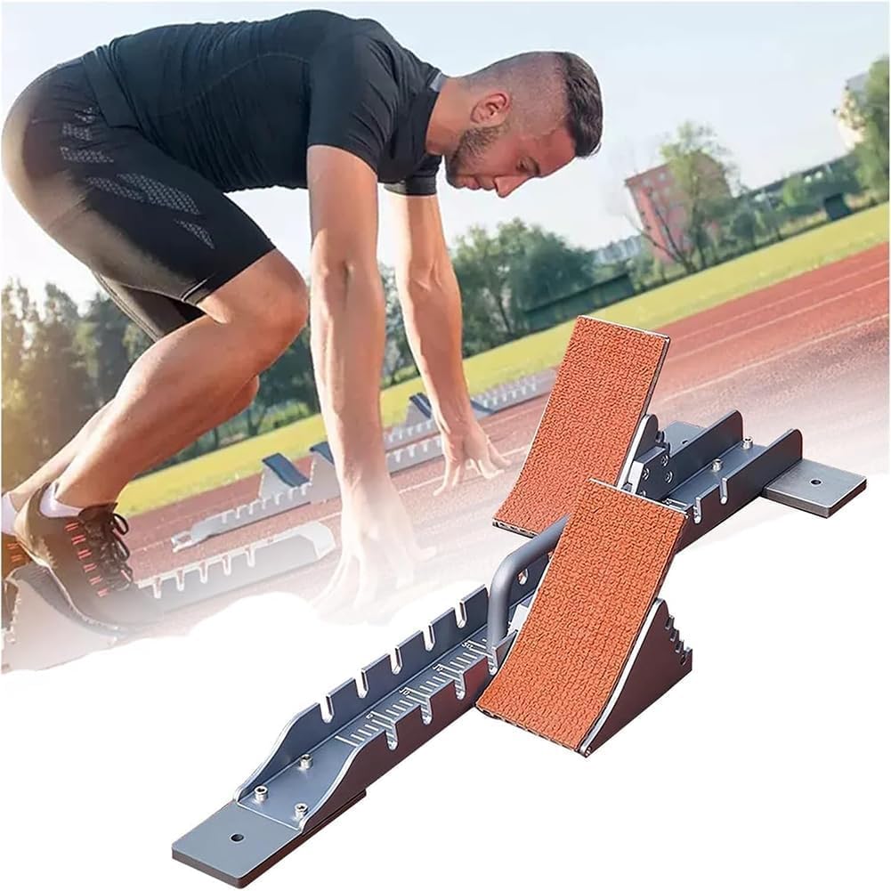 Track and Field Starting Block, Lightweight Multi Function Starting Blocks, 4 Adjustable Pedal Angle Sprinter Starting Block