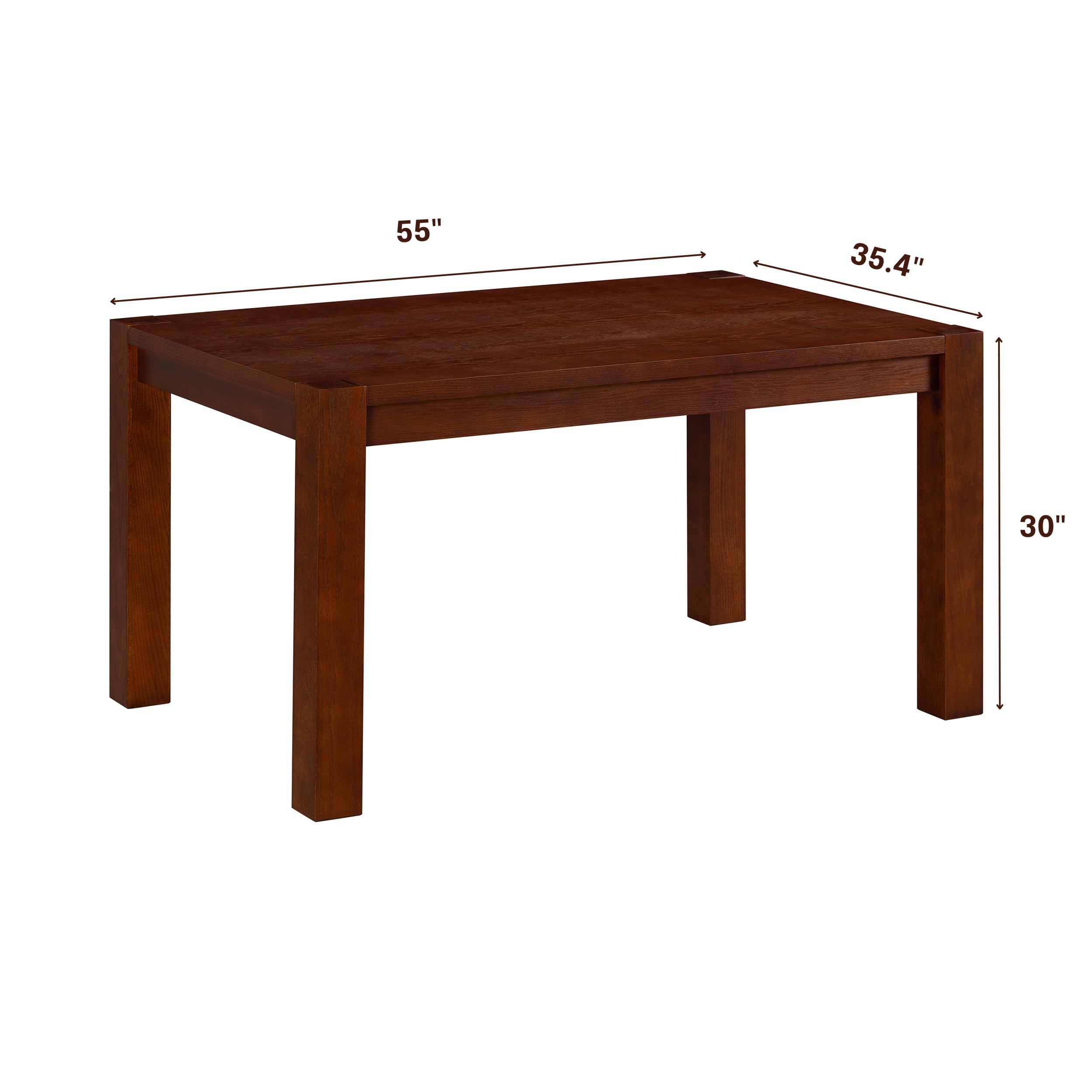 Amazon.com - NTC Block 55 Inch Modern Farmhouse Dining Table