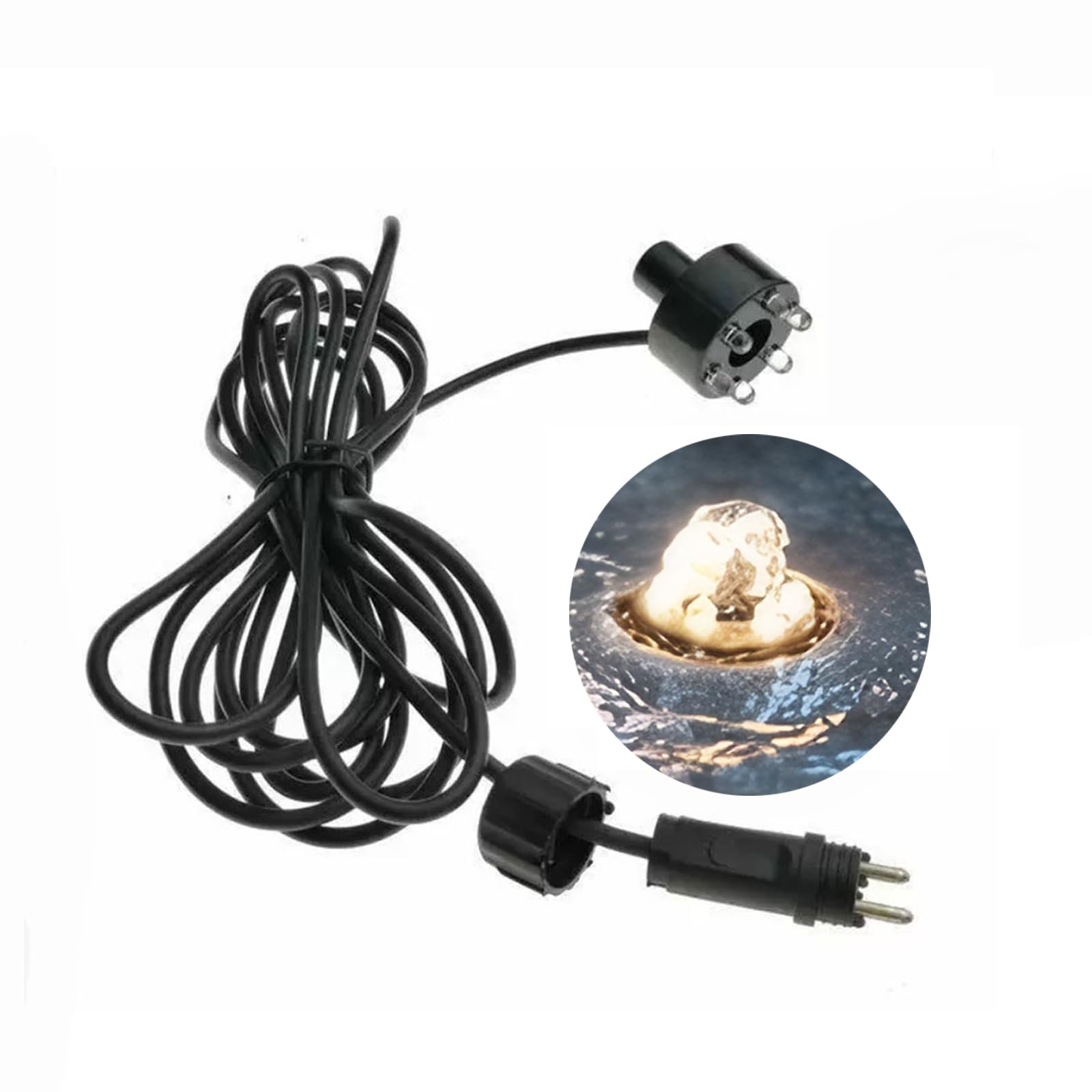 lopituwe RGB 6 LED AC12V Water Fountain Light LED Replacement Cluster Light with 2 Pin Connection Underwater Pond Lights Water Feature Lights for Pond, Aquarium, Pool, Garden, Fountain (Warm White)