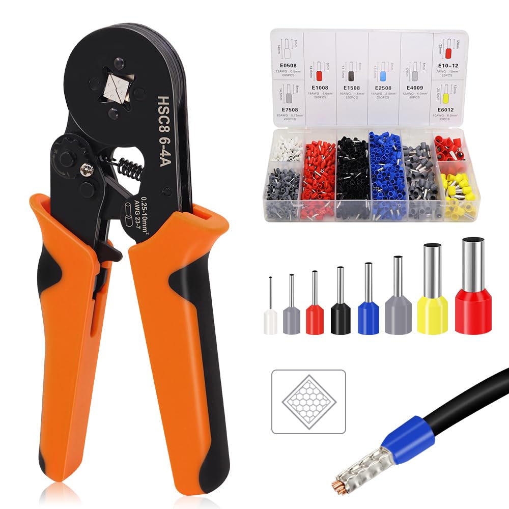 Pinza Crimpatrice Per Cavi - Con 1200 Capicorda Isolati 0.25-10mm², Kit Professionale - Foto 12