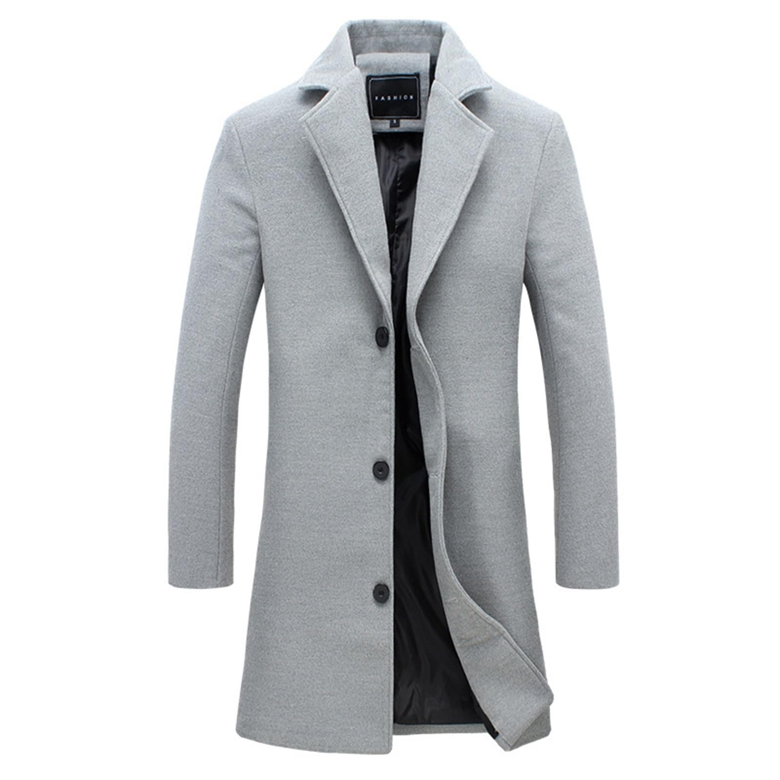 Yolimok Mens Long Trench Coat Uk Sale Winter Jackets Coat