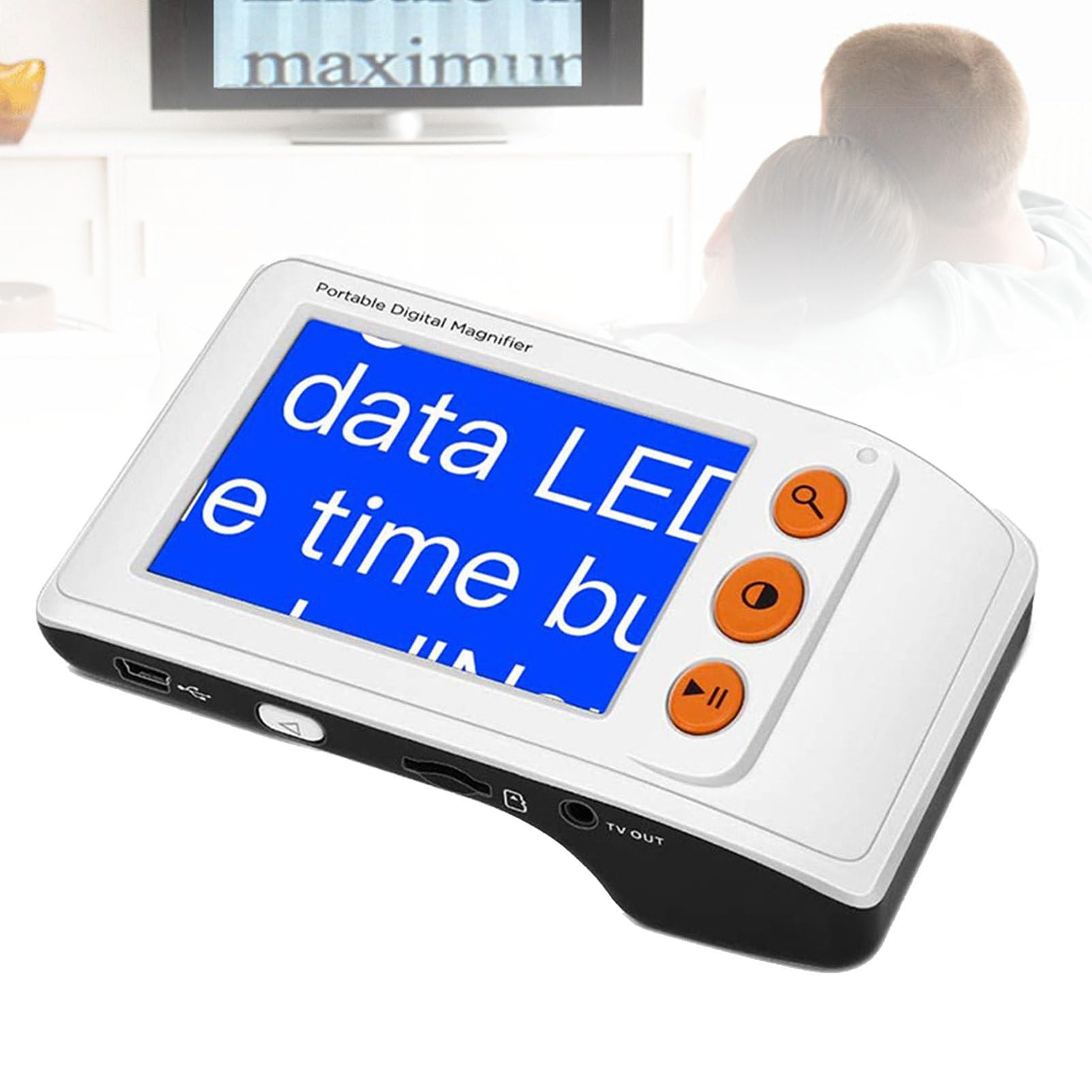 Ręczna przenośna cyfrowa lupa do czytania,Elektroniczne pomoce do czytania z 3,55-calowym ekranem LCD,Pomoce dla osób niedowidzących,Dzieci,Powiększanie tekstu 2X-25X(White)