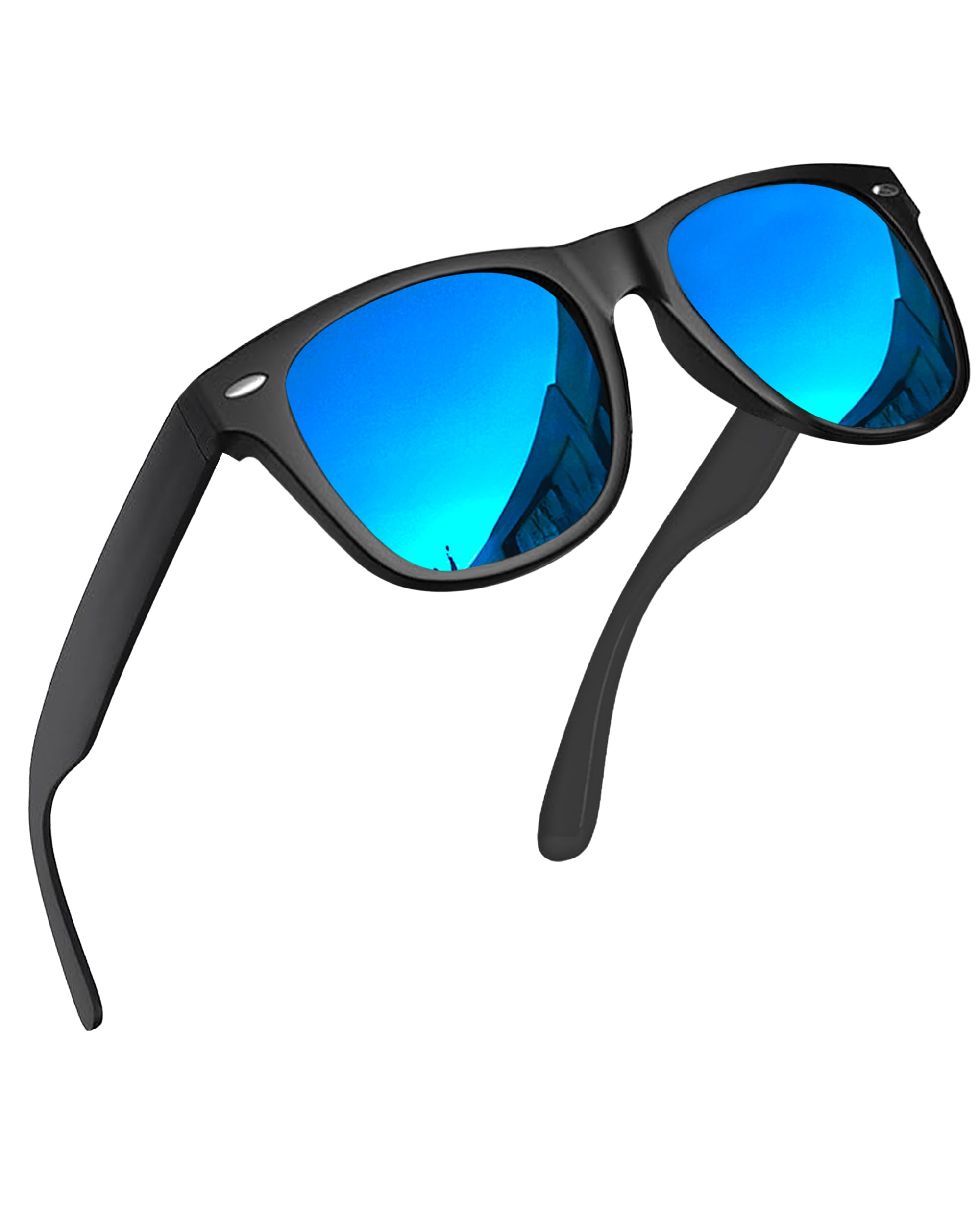 grinderPUNCH Super Dark Sunglasses for Men and Women Trendy Retro Sun Glasses for Driving UV Protection