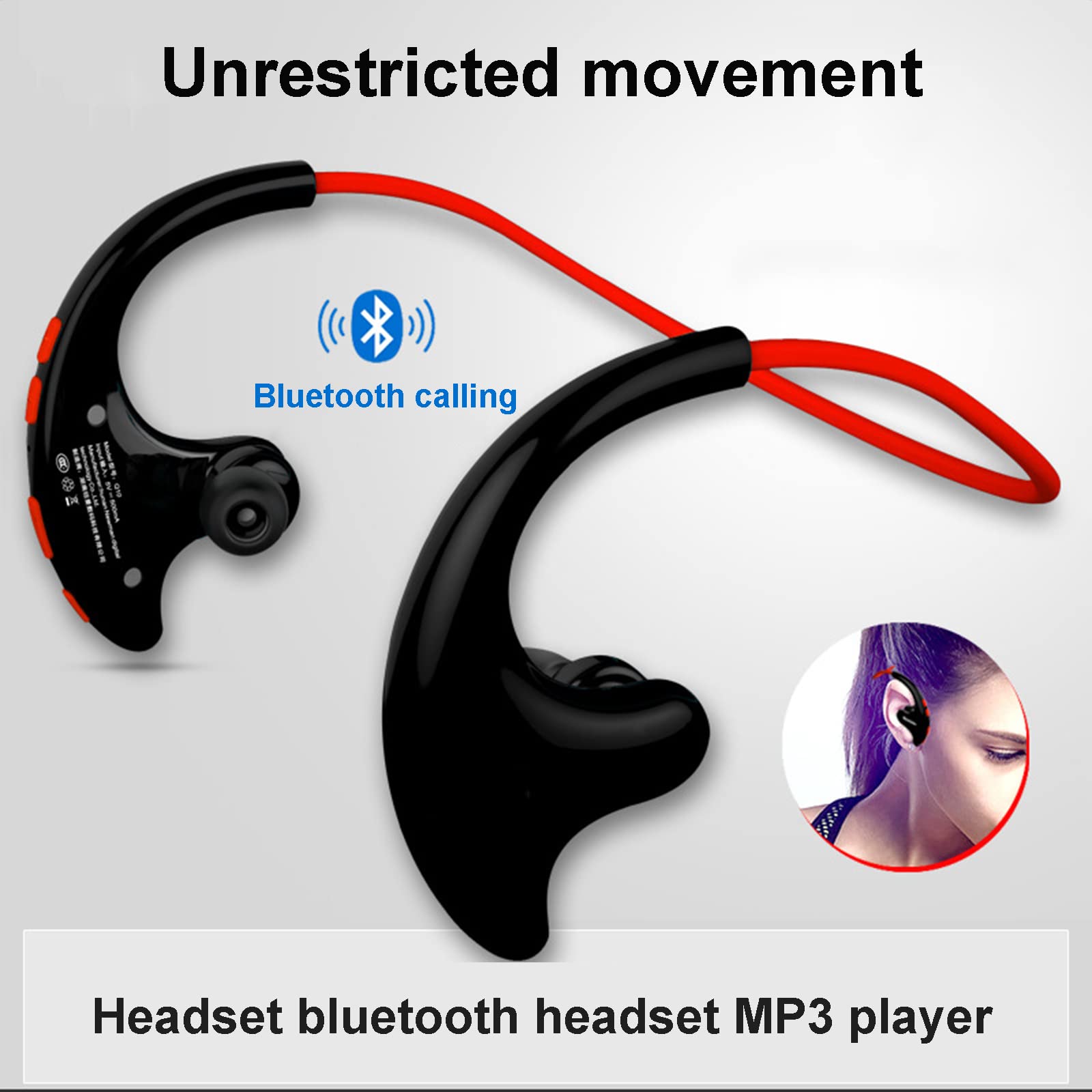Reproductor de MP3 Deportivo con Bluetooth Auriculares con Llamadas de música para Correr 8GB Mini Walkman a Prueba de Lluvia y Sudor