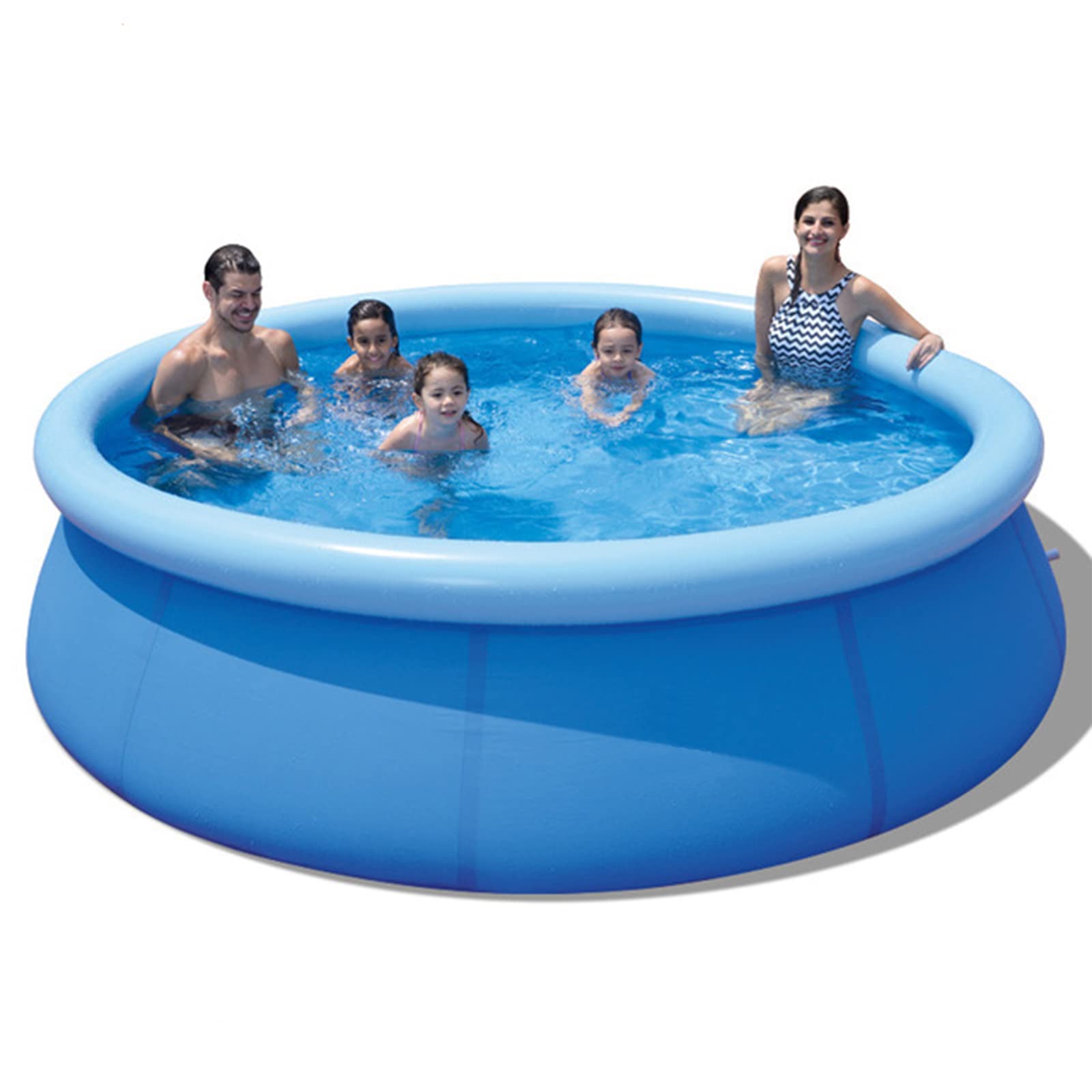 Inflatable Top Ring Swimming Pools for Adults Outdoor Easy to Set Kids, Kiddie Pool (± 12 ft X 36 in) Blue