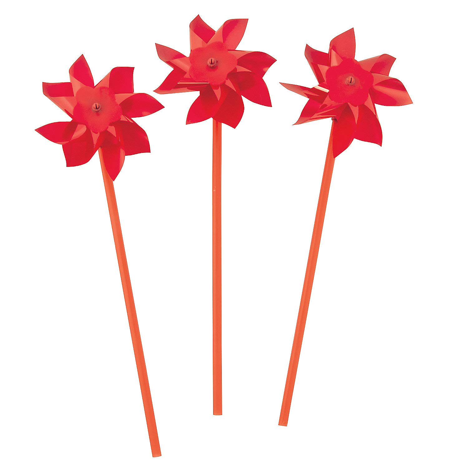 Fun Express Pinwheels for Kids (Bulk Set of 36) Great for Weddings, Yards and Garden Decor (Red)