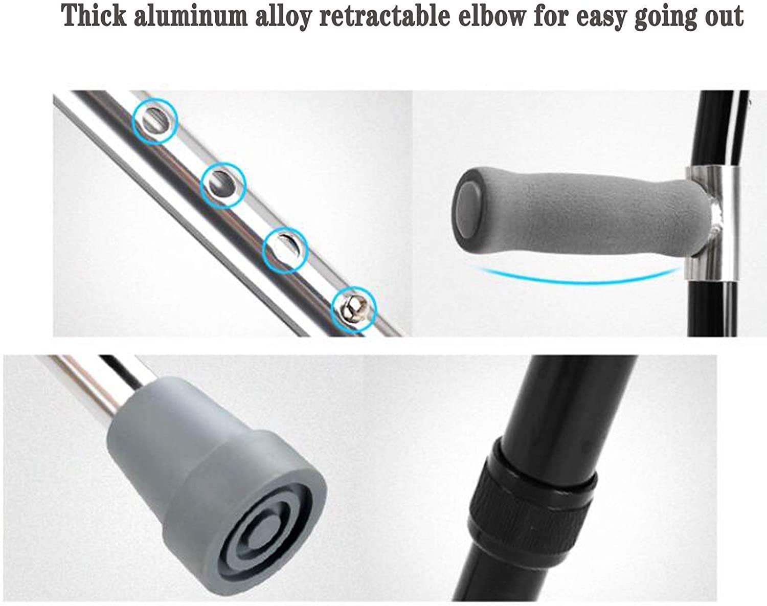 Muletas del antebrazo par de muletas de Codo de Doble manija de Doble manija Ajustable muletas de antebrazo de Aluminio liviano para Adultos ambas Manos muleta de Brazo Ligero Presente