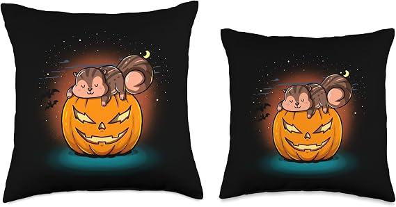 BCC Halloween Shirts Chipmunk Pumpkin Trick Or Treat Happy Halloween Costume Throw Pillow, 16x16, Multicolor