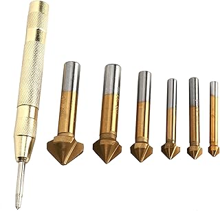 Chamfer Drill Bit 6PCS Chamfer Drill Bit Chamfer Bevel Drills Woodworking Tool Anti Rust with Center Punch for DIY Home Countersink Bits