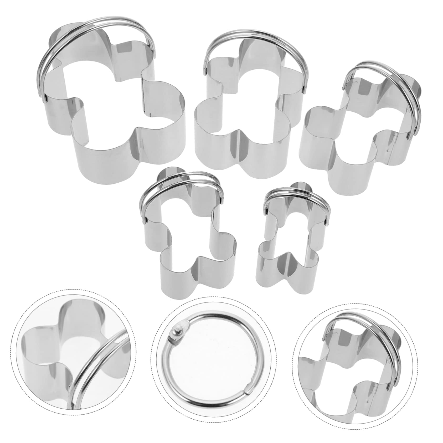 PRETYZOOM 20 Stk 5-teiliges Set Mousse-ringe Fondant Keksform Backform Kekse Mit Schokoladenüberzug Schöner Keksausstecher Formen Für Lebkuchenplätzchen Keksformer Silver Rostfreier Stahl
