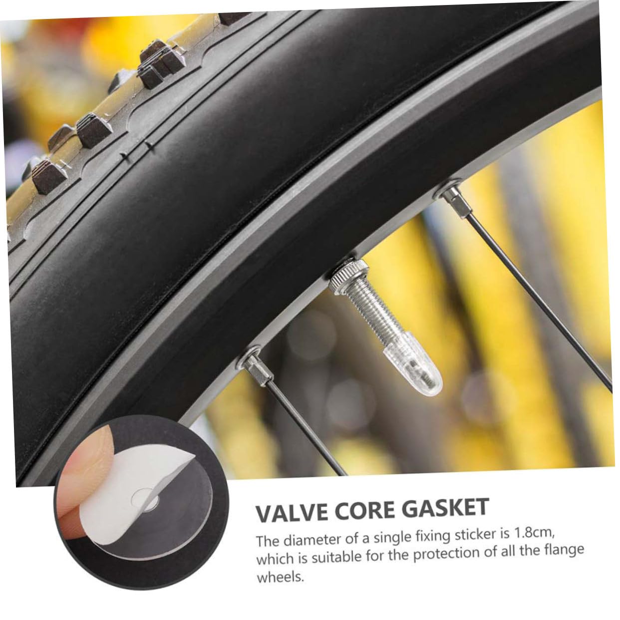 PRETYZOOM 30Pcs Mountain Bike Air Nozzle Fixing Sticker Durable Transparent Tube Tire Gasket Easy Installation Nozzle Core Adhesive for Flange Wheels Practical Bicycle Maintenance