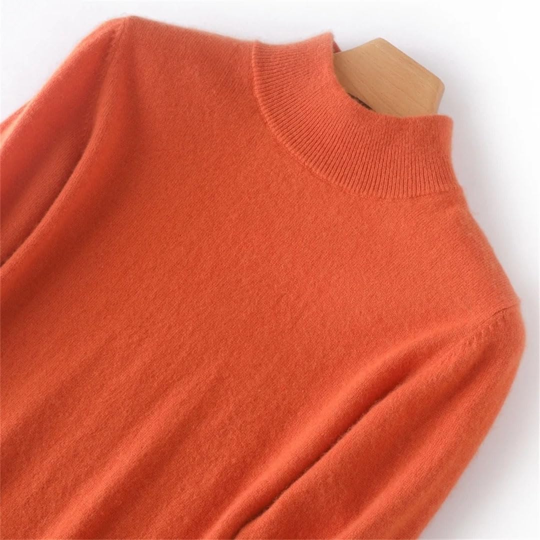 Suéter De Cachemira con Cuello Semialto para Mujer Jerséis Chaqueta De Punto Básica De Manga Larga De Lana Suelta