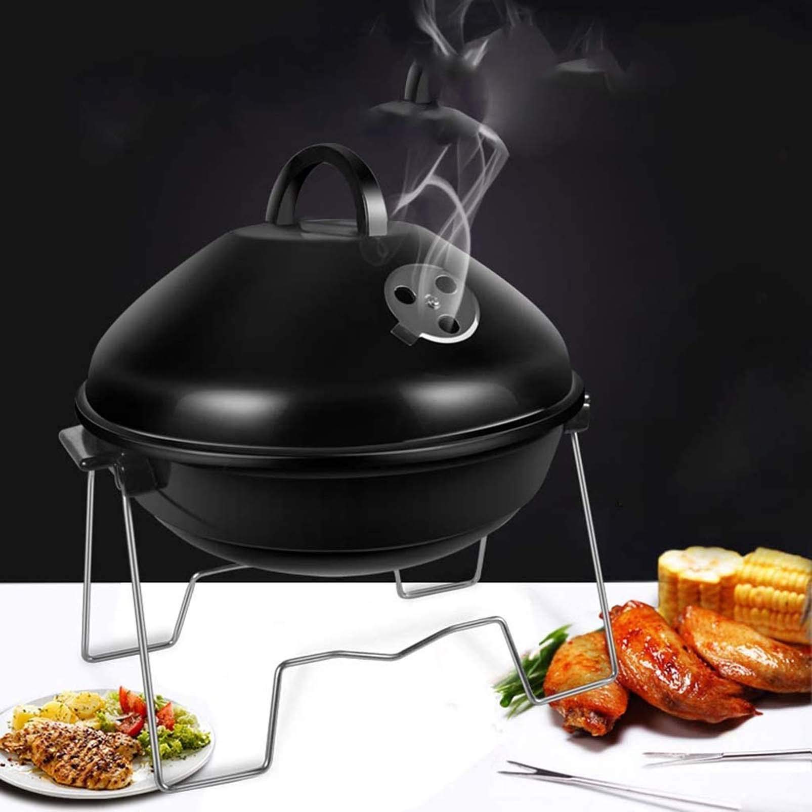MytaYtTragbarer Outdoor-Klapp-Carbon-Grill, Runder Holzkohlegrill Aus Edelstahl Home Carbon-Grillofen Brazier Single Oven