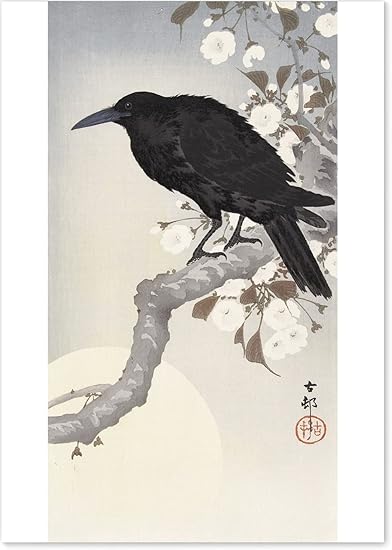 Amazon Co Jp ポスター 小原古邨 満月にカラス 日本画 A3サイズ 日本製 インテリア 壁紙用 絵画 アート 壁紙ポスター ホーム キッチン
