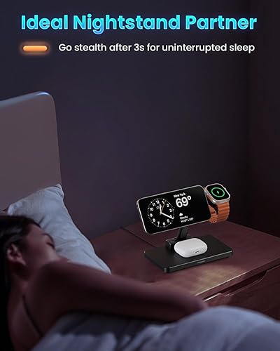 Miniatura 9 de Estación de carga inalámbrica para iPhone Mag-Safe JoyGeek 3 en 1 cargador plegable soporte de teléfono para iPhone 1615141312 ProMaxPlus - para