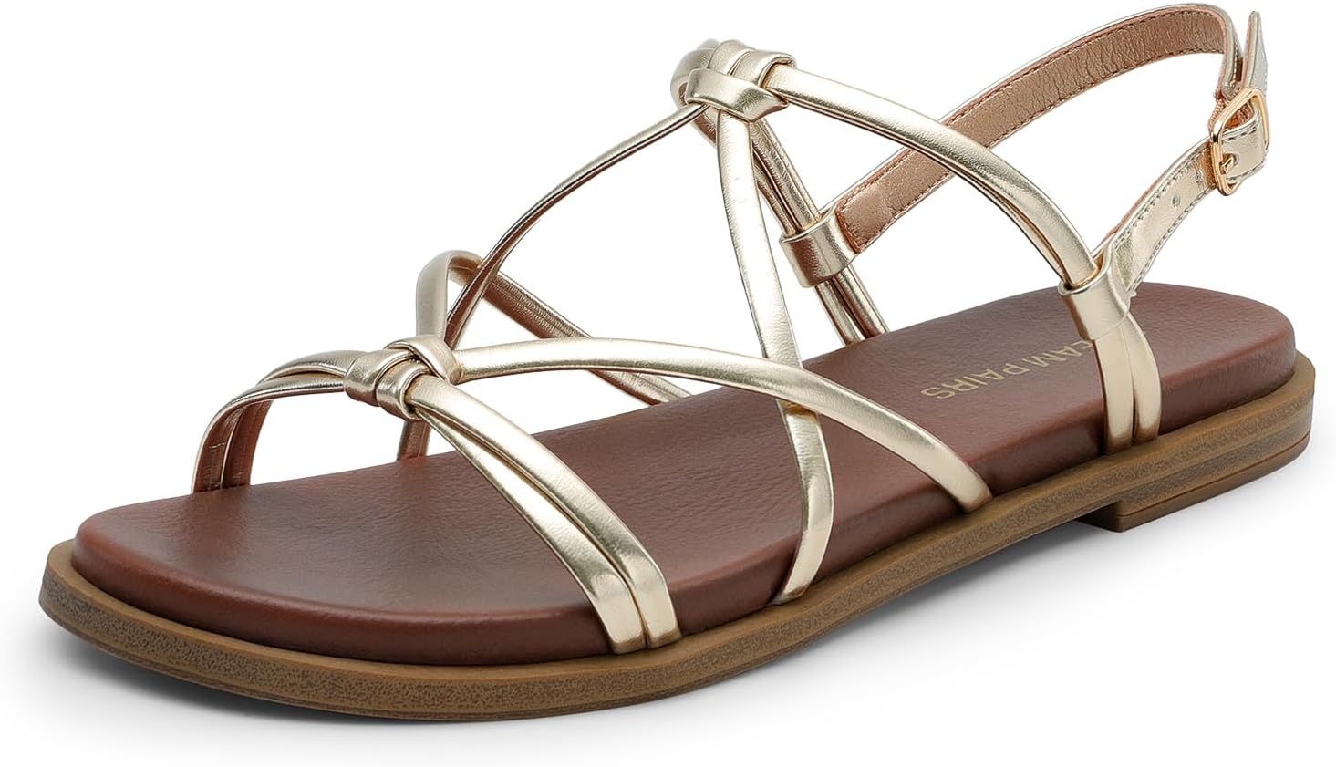 DREAM PAIRS Women’s Sandals Cross Strappy Gladiator Dress Flat Sandals Daily Casual Comfortable Summer Shoes