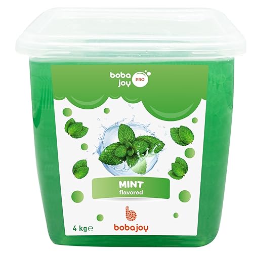 Bobajoy Perlas de menta Boba Popping Bursting Boba, perlas de tapioca de burbujas para té de burbujas, 8.8 libras (aproximadamente 100 porciones)