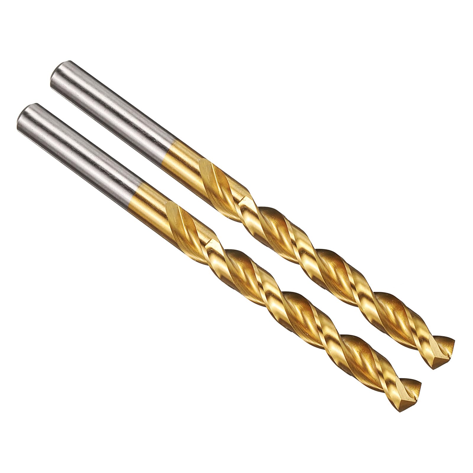 PATIKIL 8mm Drill Bit, M42 8% Cobalt High-Speed Steel Jobber Straight Shank 135° Titanium Nitride (TiN) Coated for Hard Metal Stainless Steel - 2 Pack — image 1