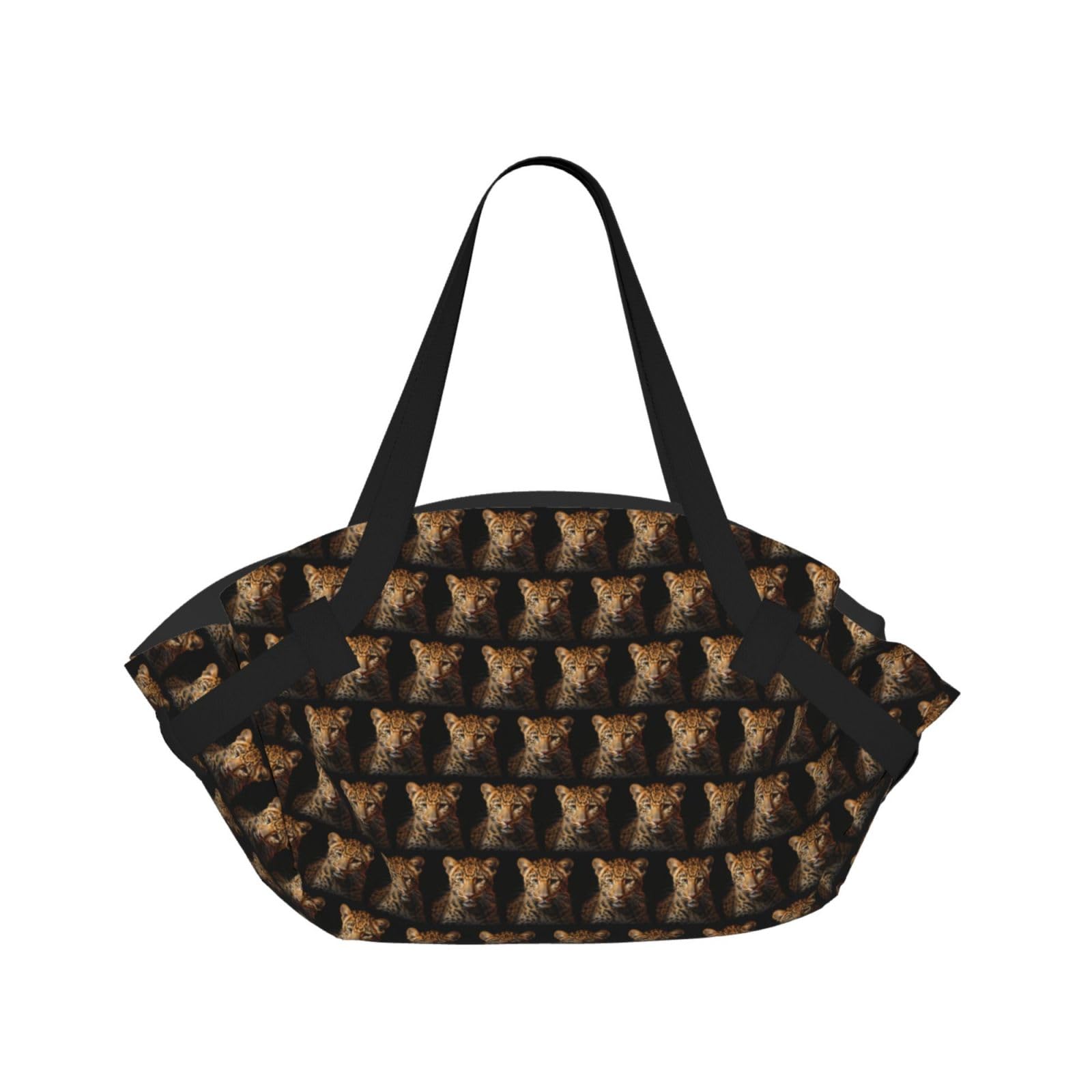 UVBDF Leopard Print 2-in-1 Camping Blanket Tote, Waterproof Stylish Printed Outdoor Bag for Beach Park and Picnic