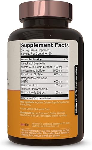 Miniatura 8 de Condroitina de glucosamina con MSM ácido hialurónico y más - MoveWell de LiveWell  Suplemento para la salud de las articulaciones