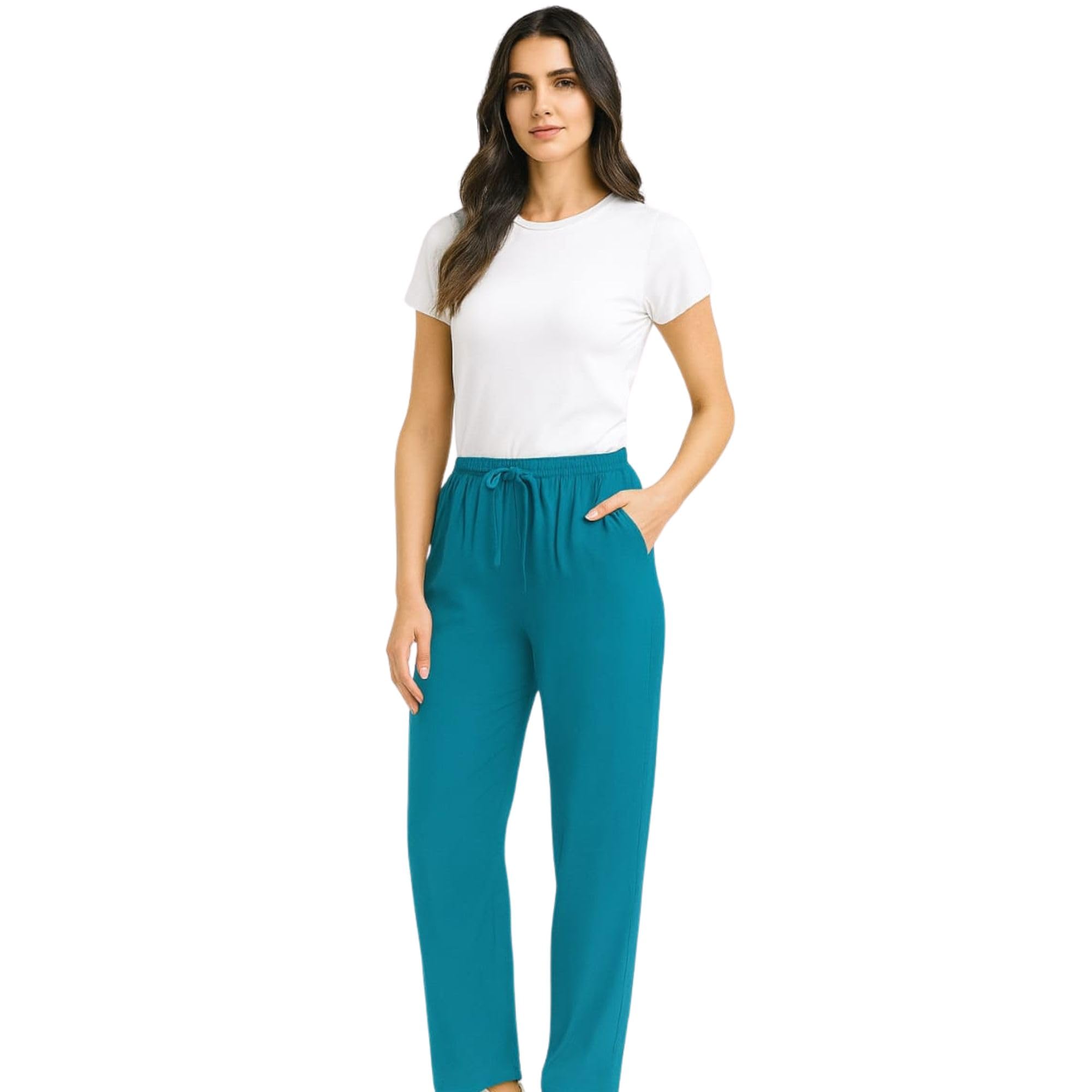 Womens Pajama Pants Comfortable Lounge Trousers with Drawstring Waist-image-16
