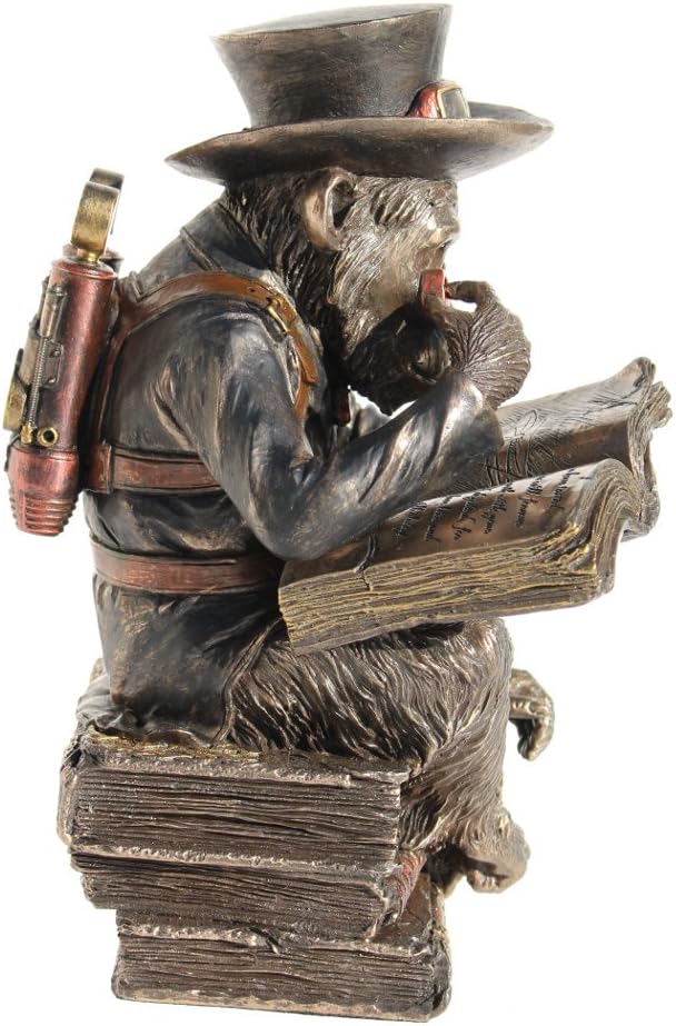 Veronese Design 7 3/4" Steampunk Chimpanzee Scholar Resin Sculpture Bronze Finish