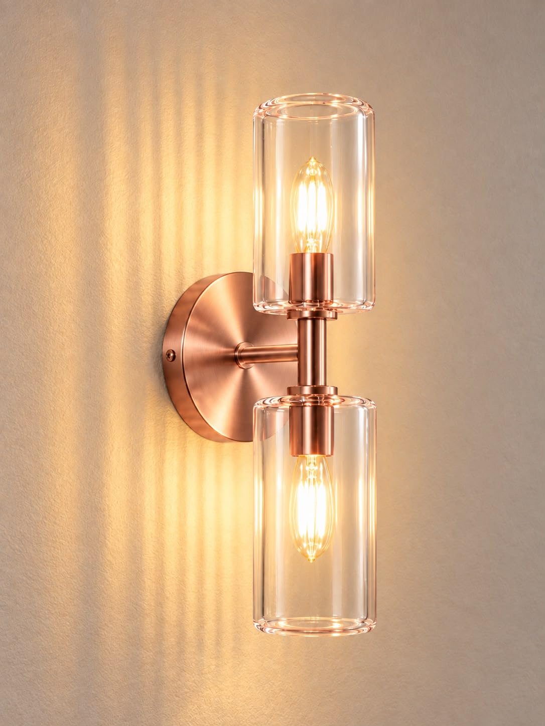Rose Gold Wall Light - Elegant Crystal Sconce -9