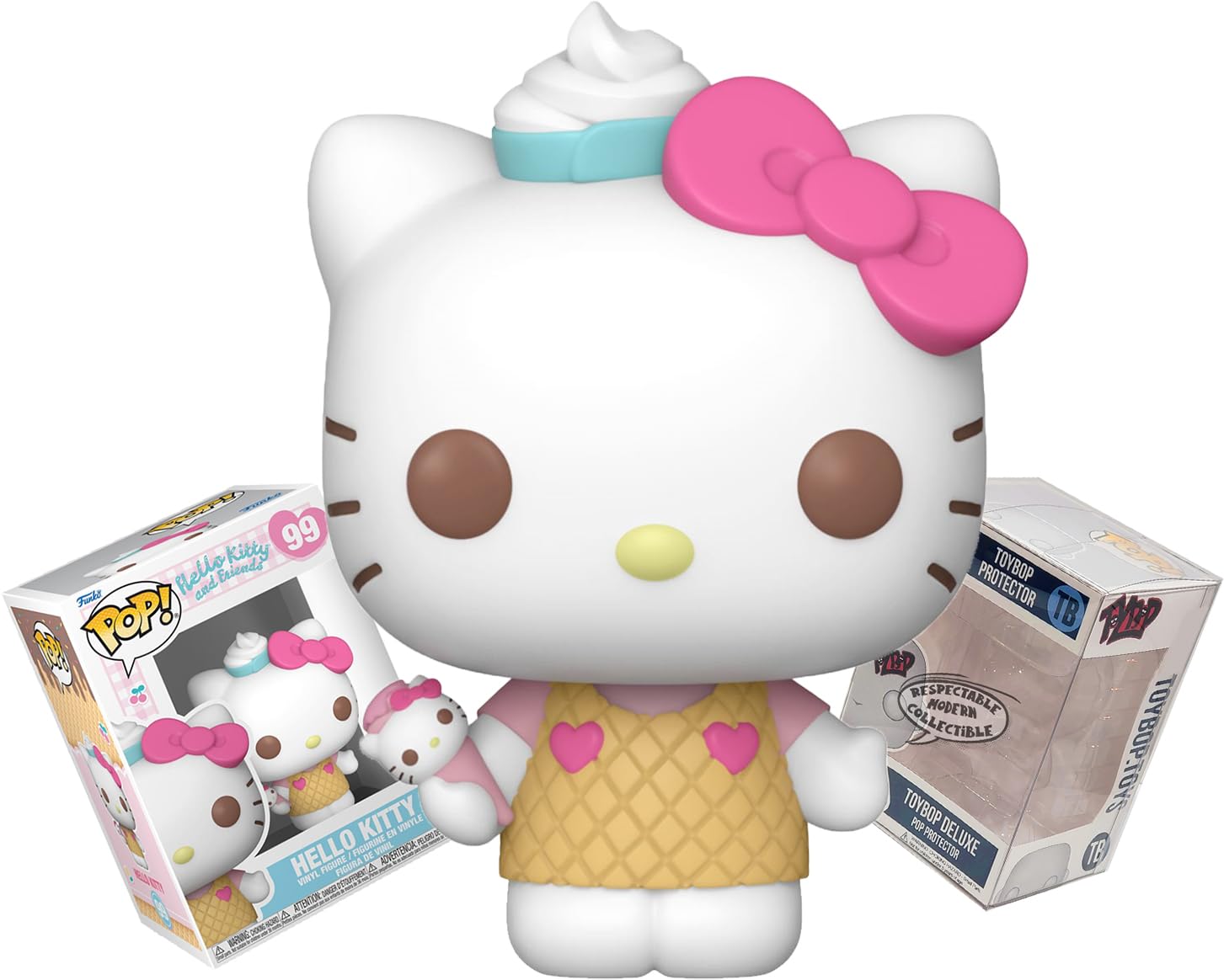 Amazon.com: Funko Hello Kitty with Ice Cream and Waffle Cone Dress +  Protector: Pop! Animation Vinyl Figure (Gift Set Bundled with ToyBop Brand  Box Protector Collector Case) : Toys & Games