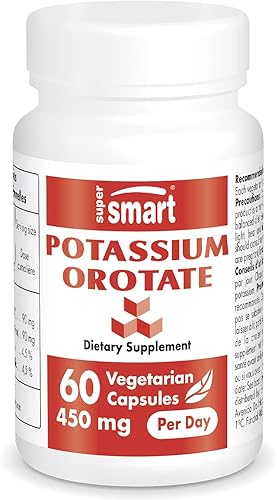 Miniatura 1 de Supersmart - Orotato de potasio de 450 mg al día - Ayuda a mantener el equilibrio de ácido y base corporal - Apoya la transmisión nerviosa y el