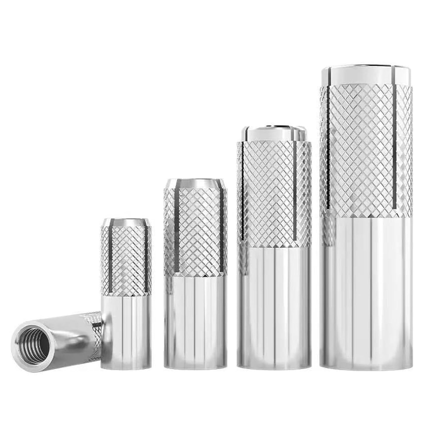 M10 Stainless Steel Drop-in Anchors, Knurled Drop-in Anchor for Solid Concrete, Internal Forced Expansion Screw Bolts 4 Pcs